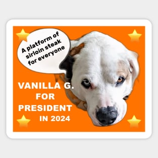 VANILLA G. FOR PRESIDENT Sticker